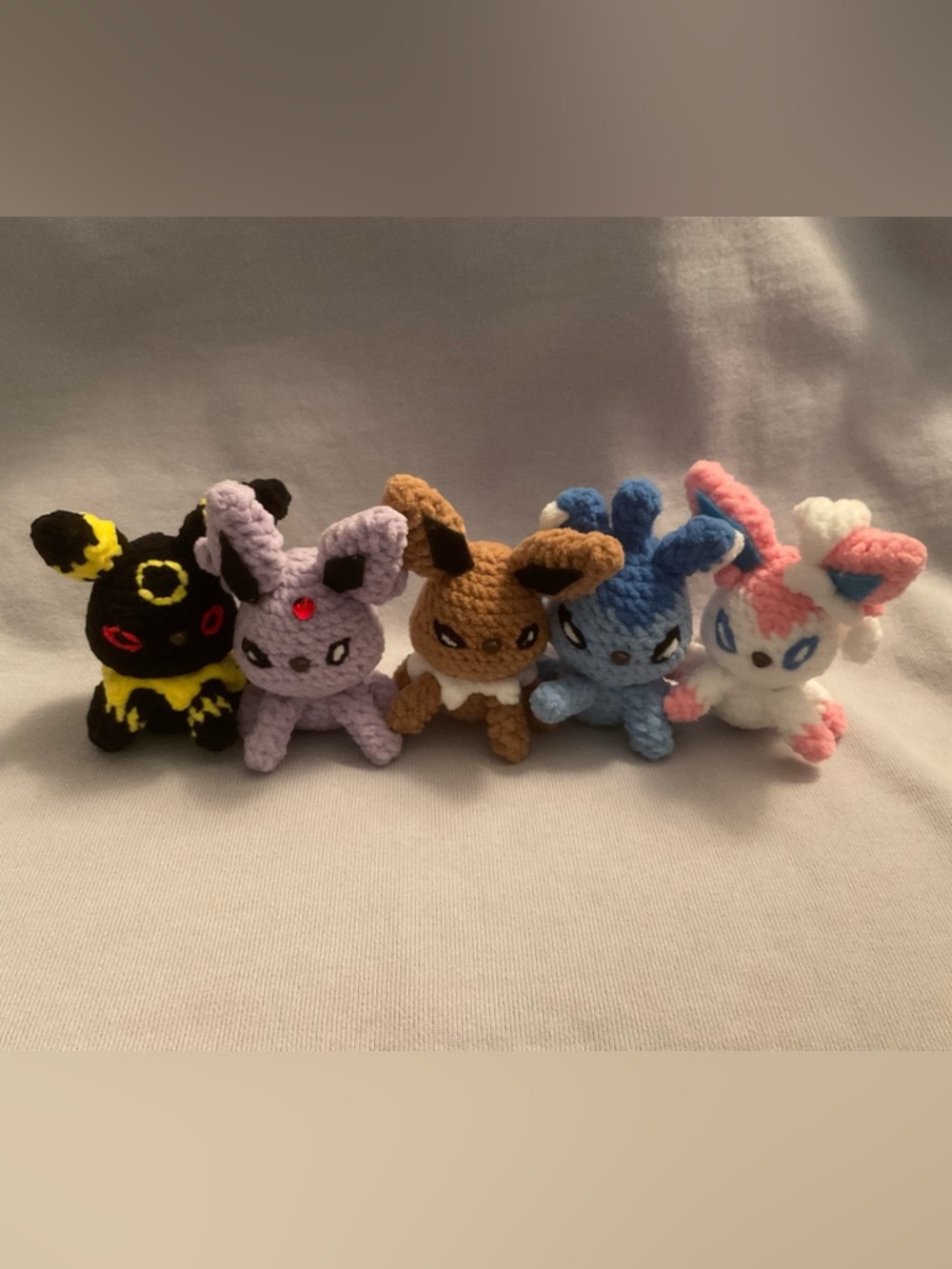 Crochet Pokémon Eevee evolution inspired small dolls set